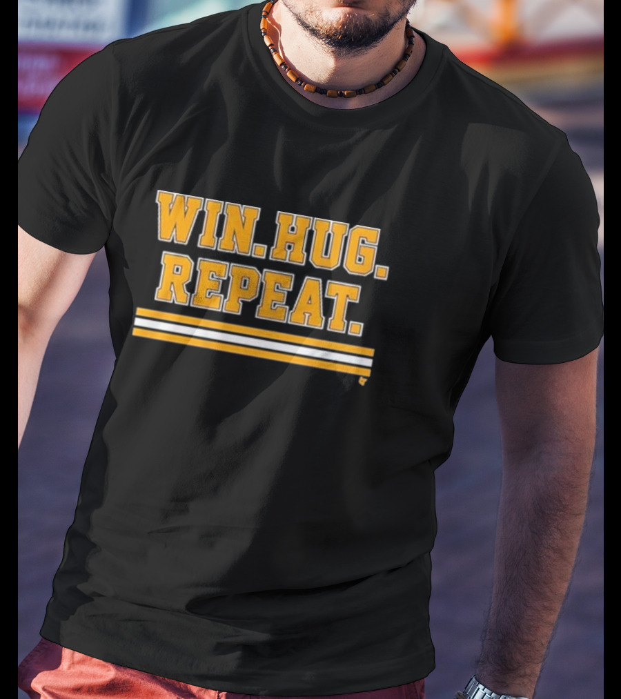 Boston Hockey Win Hug Repeat T-Shirt