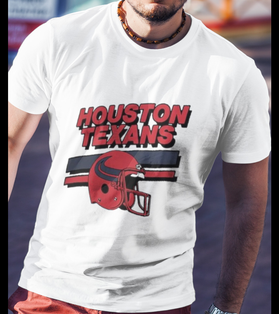 Houston Texans Vintage Helmet Stripes Retro Homage T-Shirt