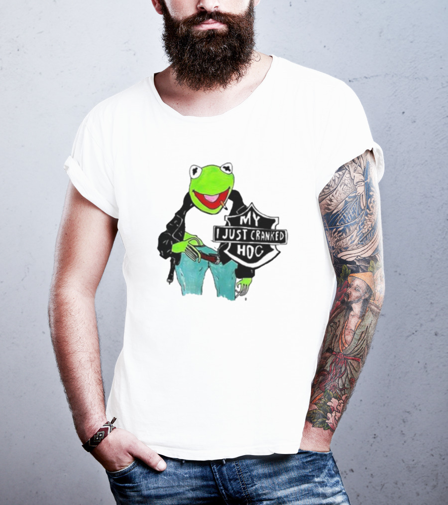 My I Just Cranked Hog Kermit Parody Biker Jacket T-Shirt