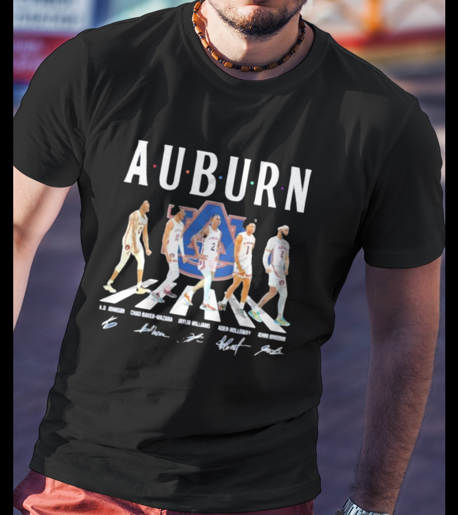 Auburn Tigers Basketball Abbey Road K.d Johnson Chad Baker-Mazara Jaylin Williams Aden Holloway Johni Broome Signatures T-Shirt