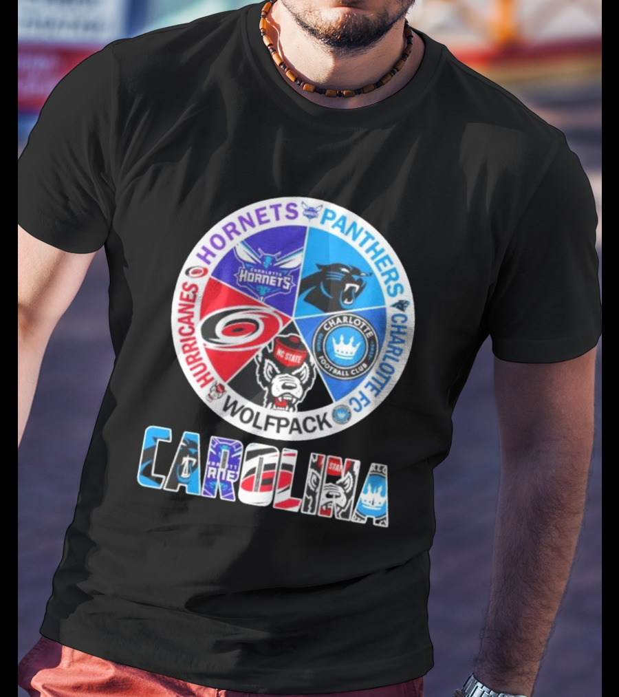Carolina Panthers Hornets Hurricanes Wolfpack Charlotte FC Sports Teams T-Shirt