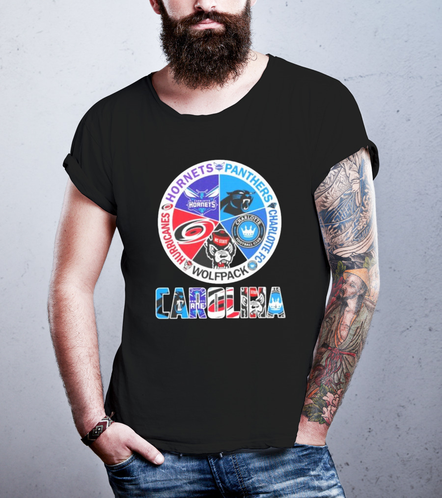 Carolina Panthers Hornets Hurricanes Wolfpack Charlotte FC Sports Teams T-Shirt