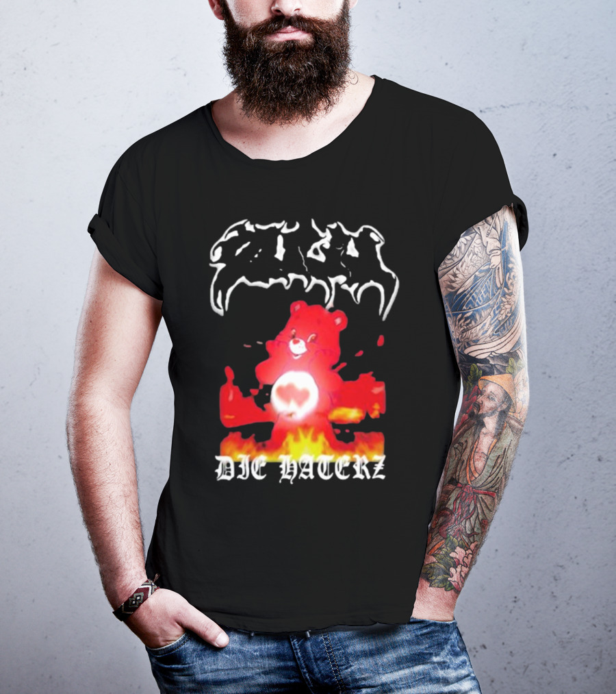 Zulu Bear Die Haterz Burning Heart T-Shirt
