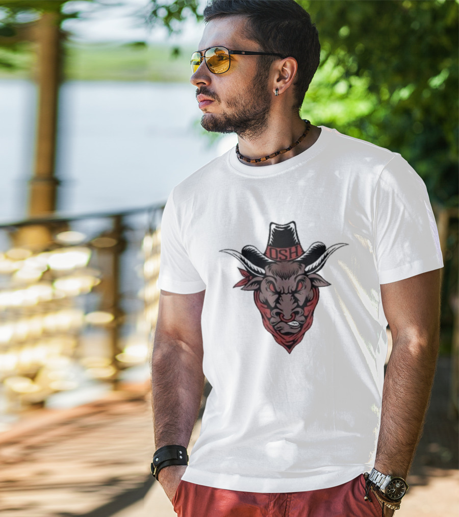 Old School Hats OSH Bull Custom Printed T-Shirt