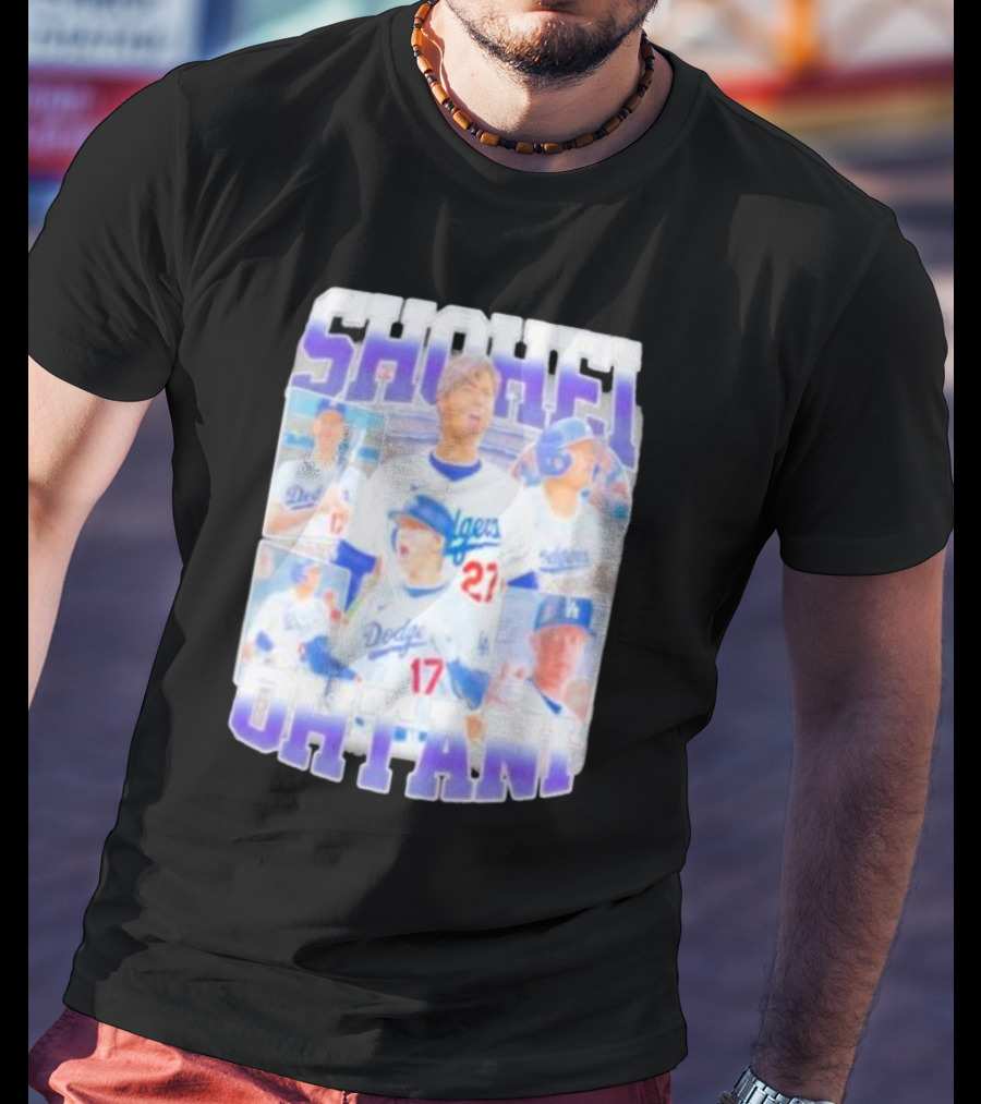 Shohei Ohtani Dodgers Baseball Star Collage T-Shirt