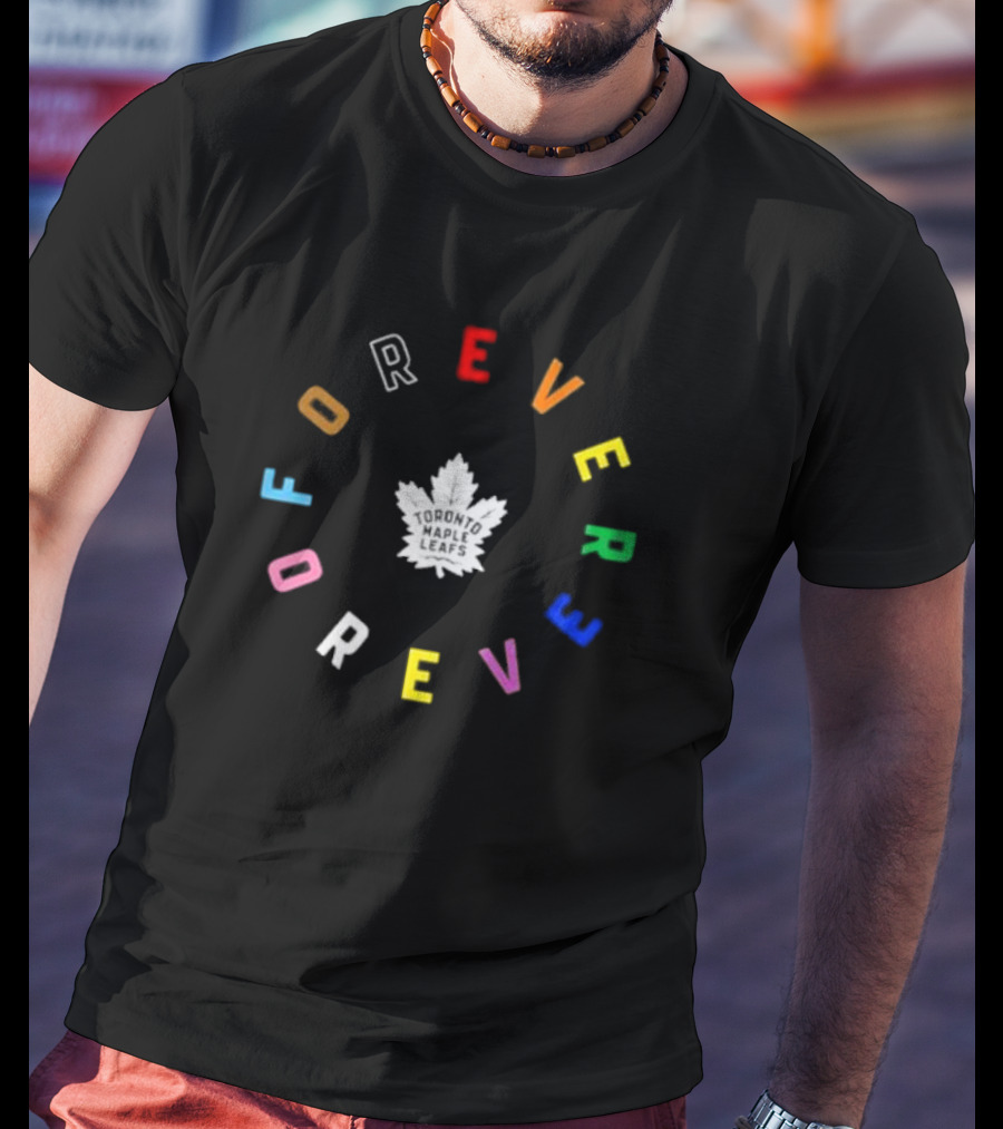 Toronto Maple Leafs Forever Colorful Text Circular T-Shirt