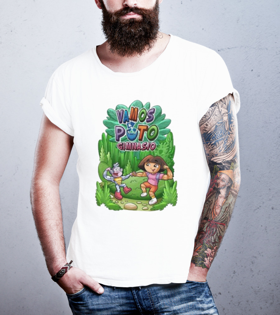 Vamos Al Puto Gimnasio Parody Cartoon Characters Fitness T-Shirt