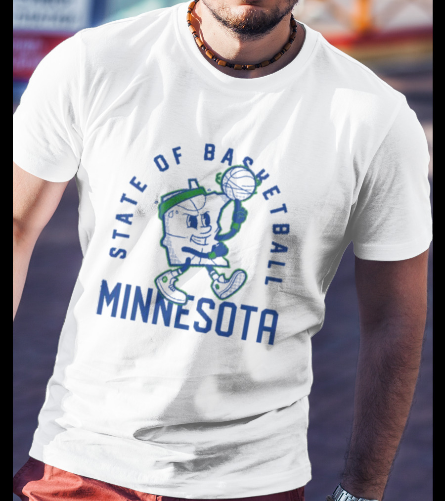 Minnesota State Of Basketball Retro Cartoon T-Shirt