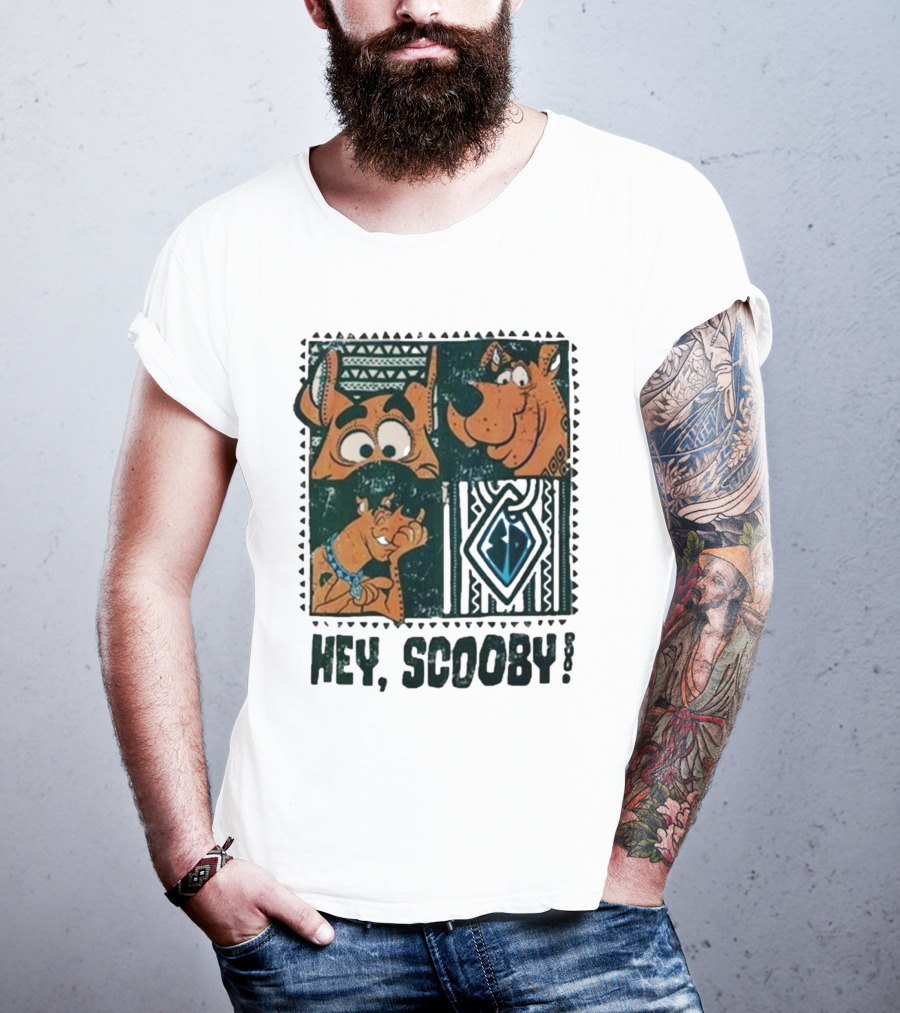 Scooby Doo Hey Scooby With Geometric Patterns And Scooby-Doo Facials T-Shirt