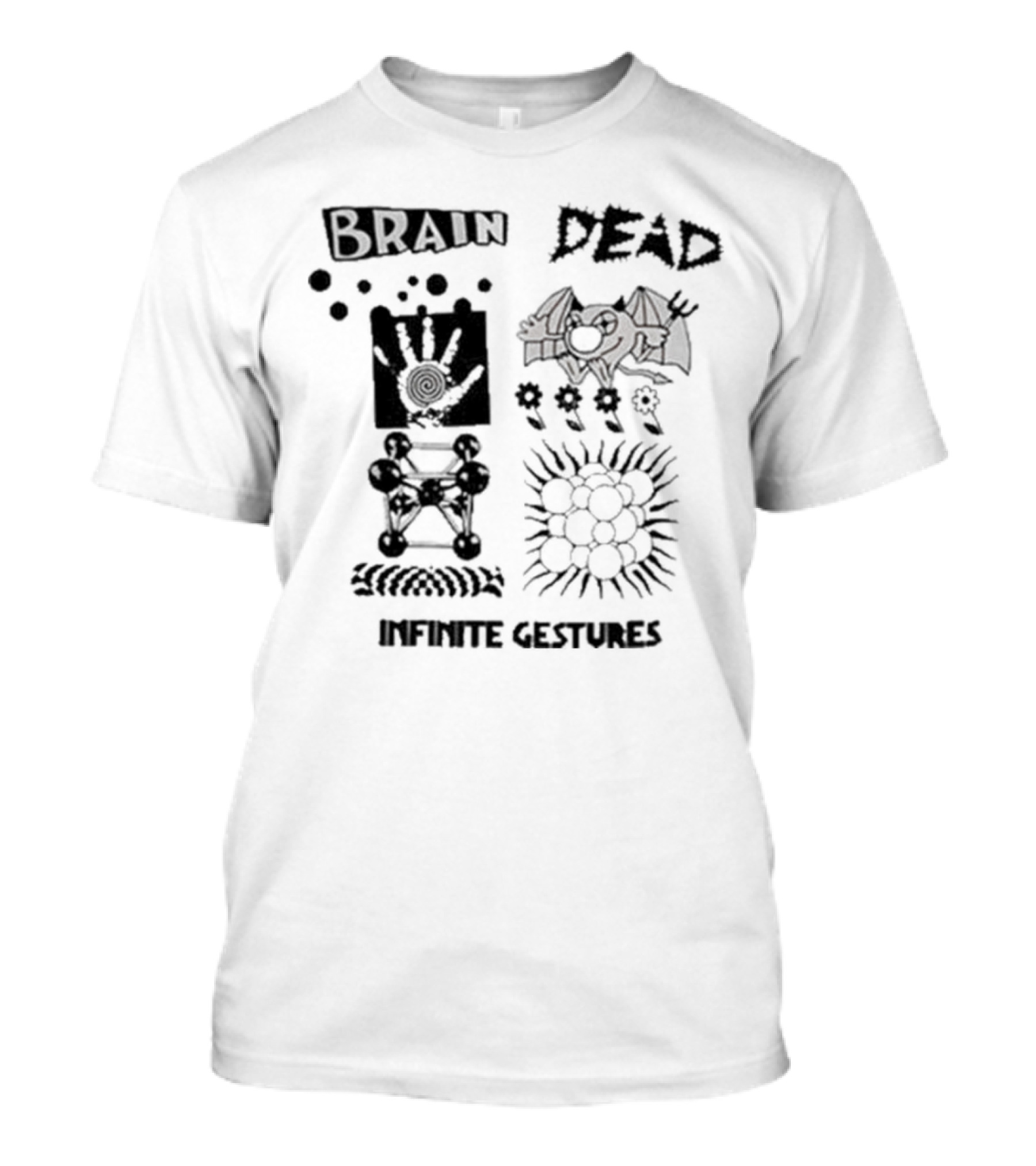 Wearebraindead Brain Dead Infinite Gestures Hand Bat Symbols T-Shirt