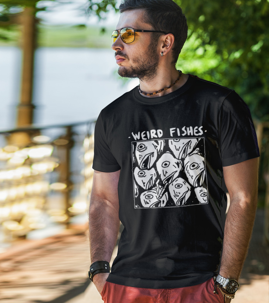 Weird Fishes Radiohead-Inspired Fish Heads Pen Drawing T-Shirt