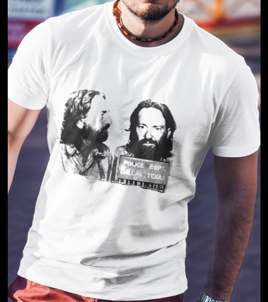Willie Nelson Police Dept Texas Mugshot Profile T-Shirt