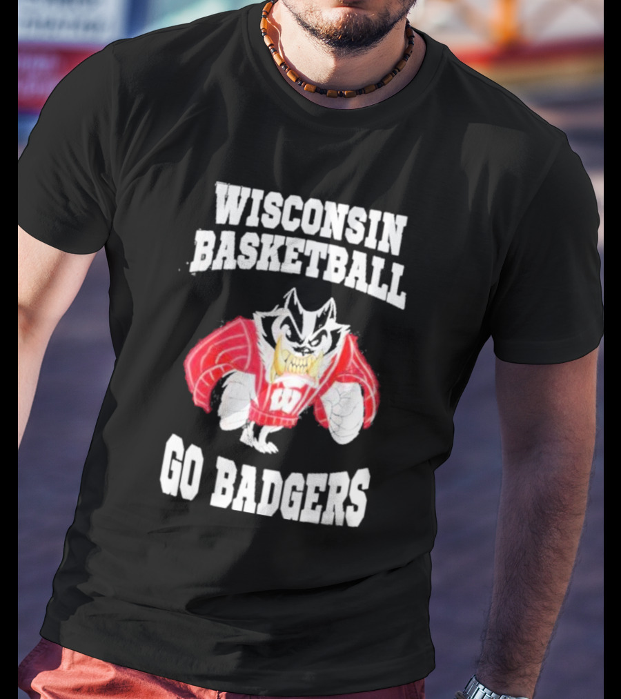 Wisconsin Basketball Go Badgers Mascot Wisconsin Badgers T-Shirt