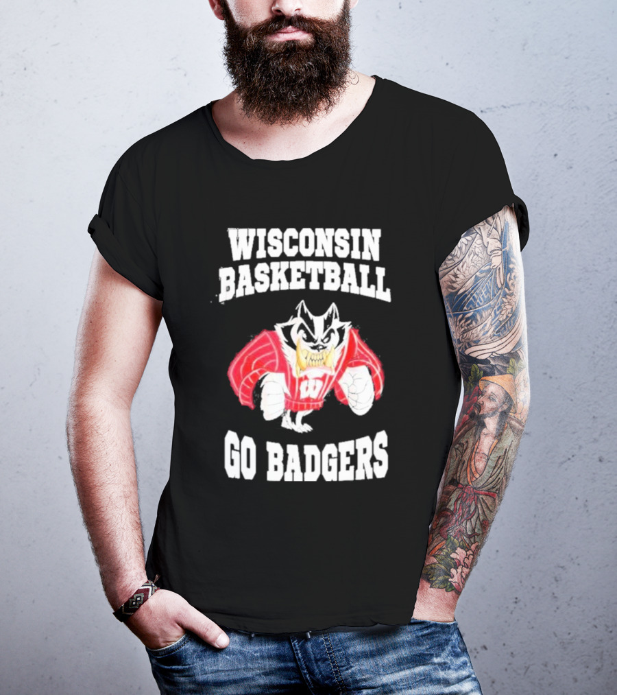 Wisconsin Basketball Go Badgers Mascot Wisconsin Badgers T-Shirt