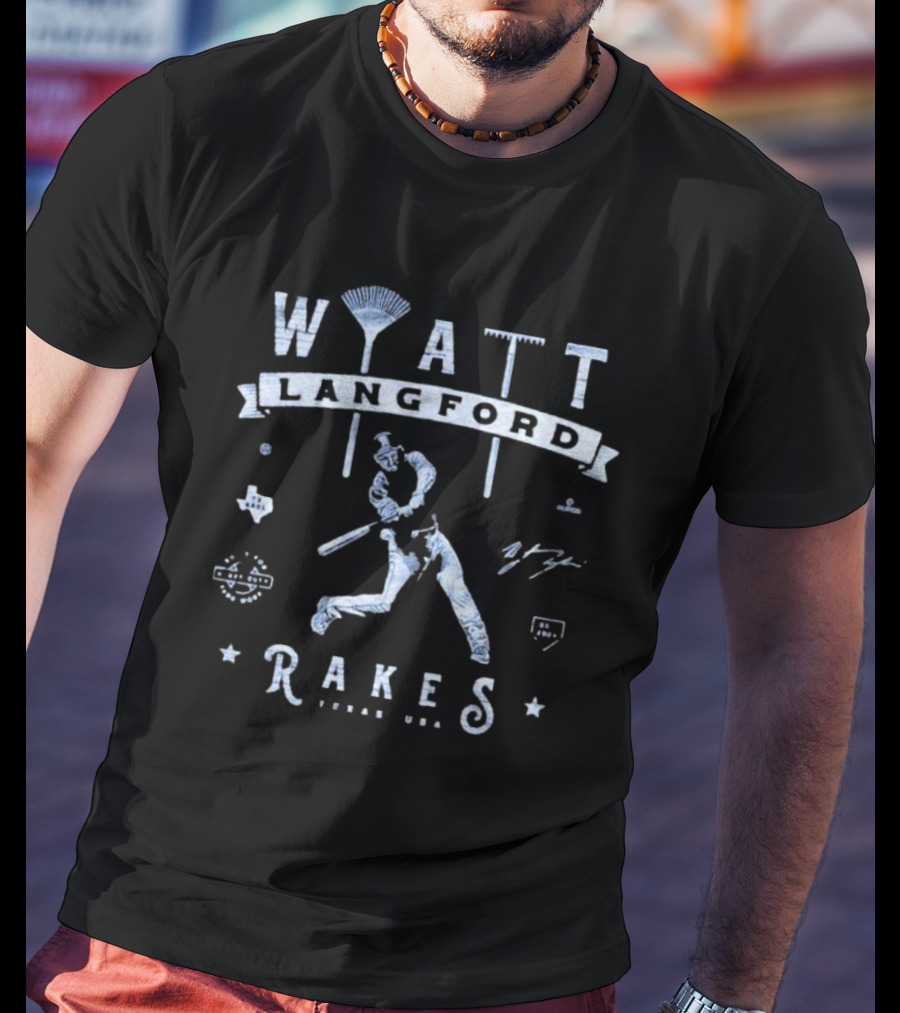 Wyatt Langford Rakes Texas USA Baseball Player T-Shirt