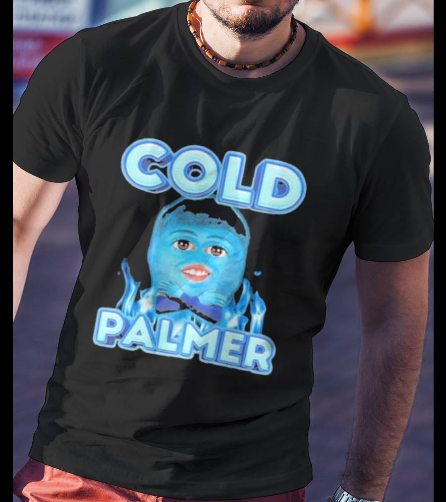 Cold Palmer Frozen Face With Blue Flames T-Shirt