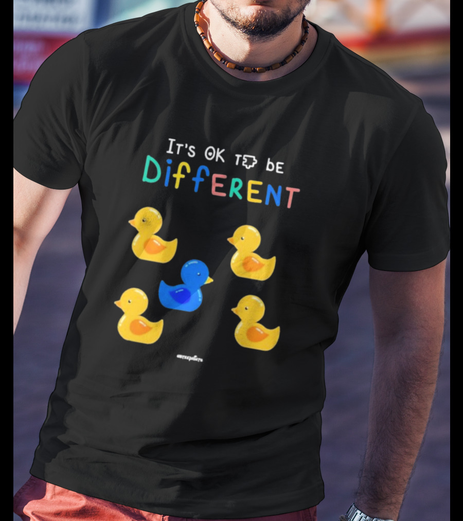 It's OK To Be Different Cute Yellow And Blue Ducklings T-Shirt