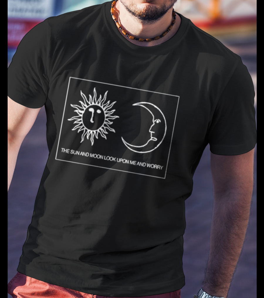 The Sun And Moon Look Upon Me And Worry Celestial Faces T-Shirt