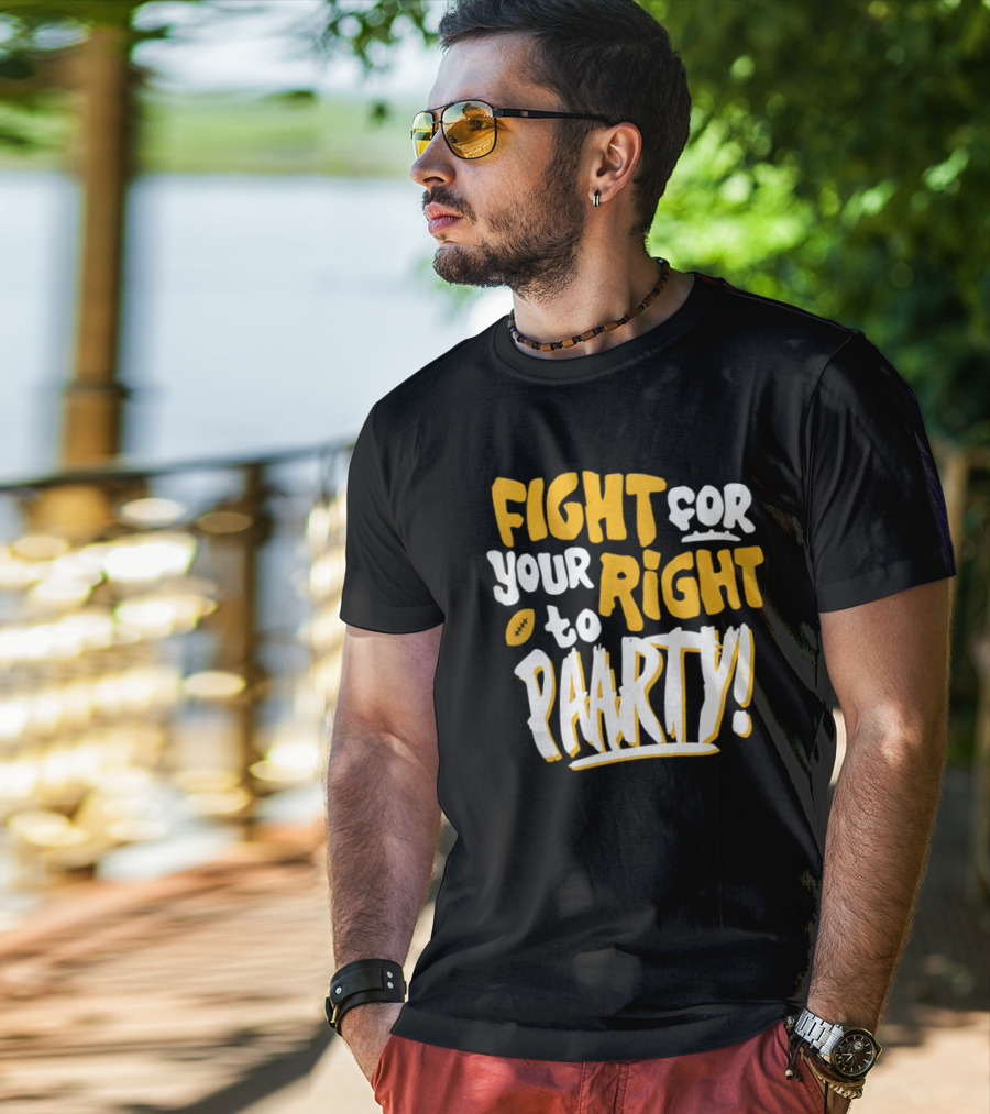 Fight For Your Right To Party Charlie Hustle Shop Football T-Shirt