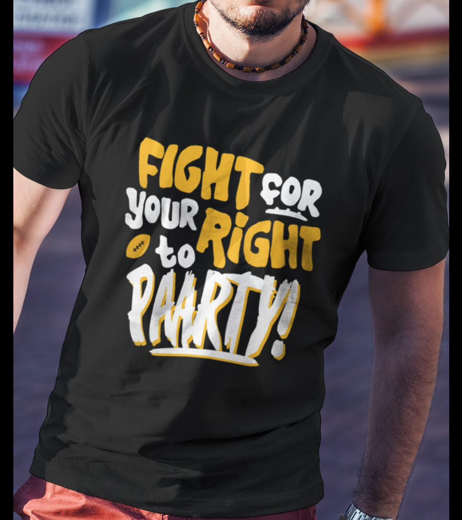 Fight For Your Right To Party Charlie Hustle Shop Football T-Shirt