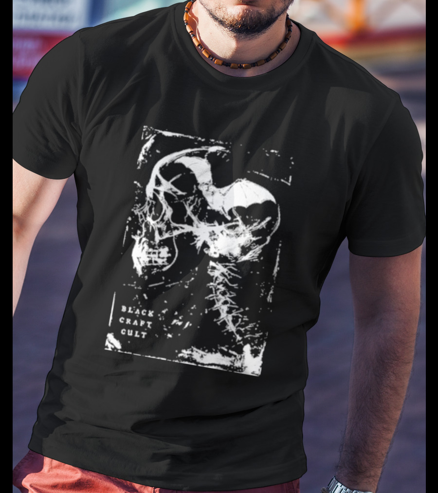 Black Craft Cult Skull Bat T-Shirt