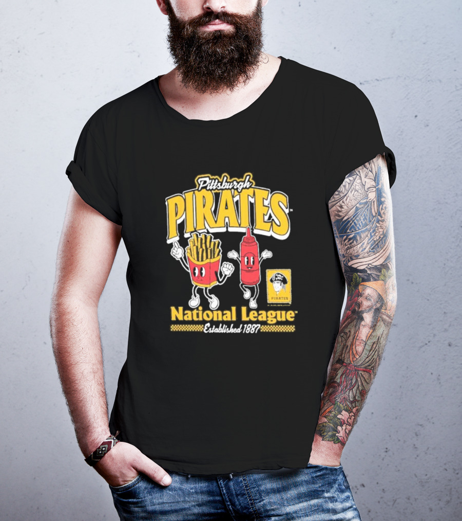 Pittsburgh Pirates National League Established 1887 Fries Ketchup Cooperstown Collection T-Shirt
