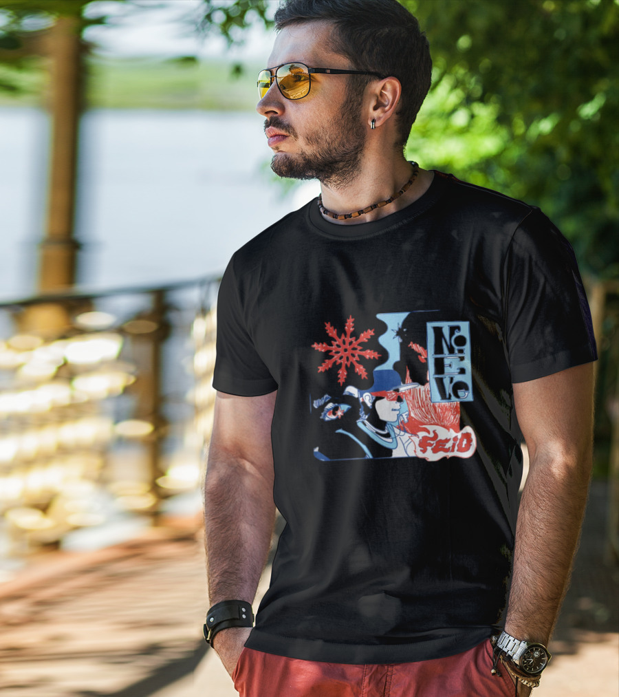 Ferxxo Merch Store Feid Nieve Snowflake Graphic Hip-Hop T-Shirt