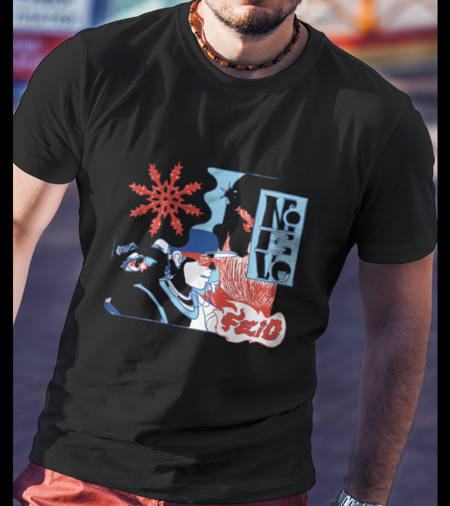 Ferxxo Merch Store Feid Nieve Snowflake Graphic Hip-Hop T-Shirt