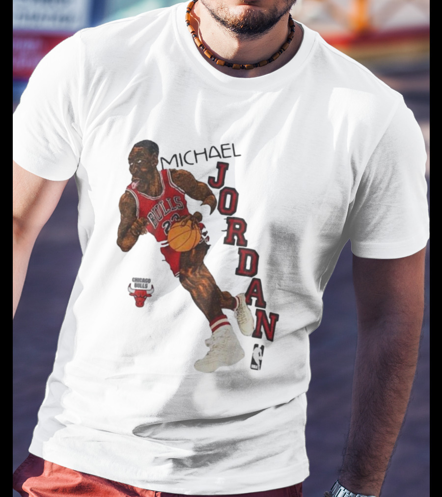 Michael Jordan Chicago Bulls Cartoon NBA T-Shirt
