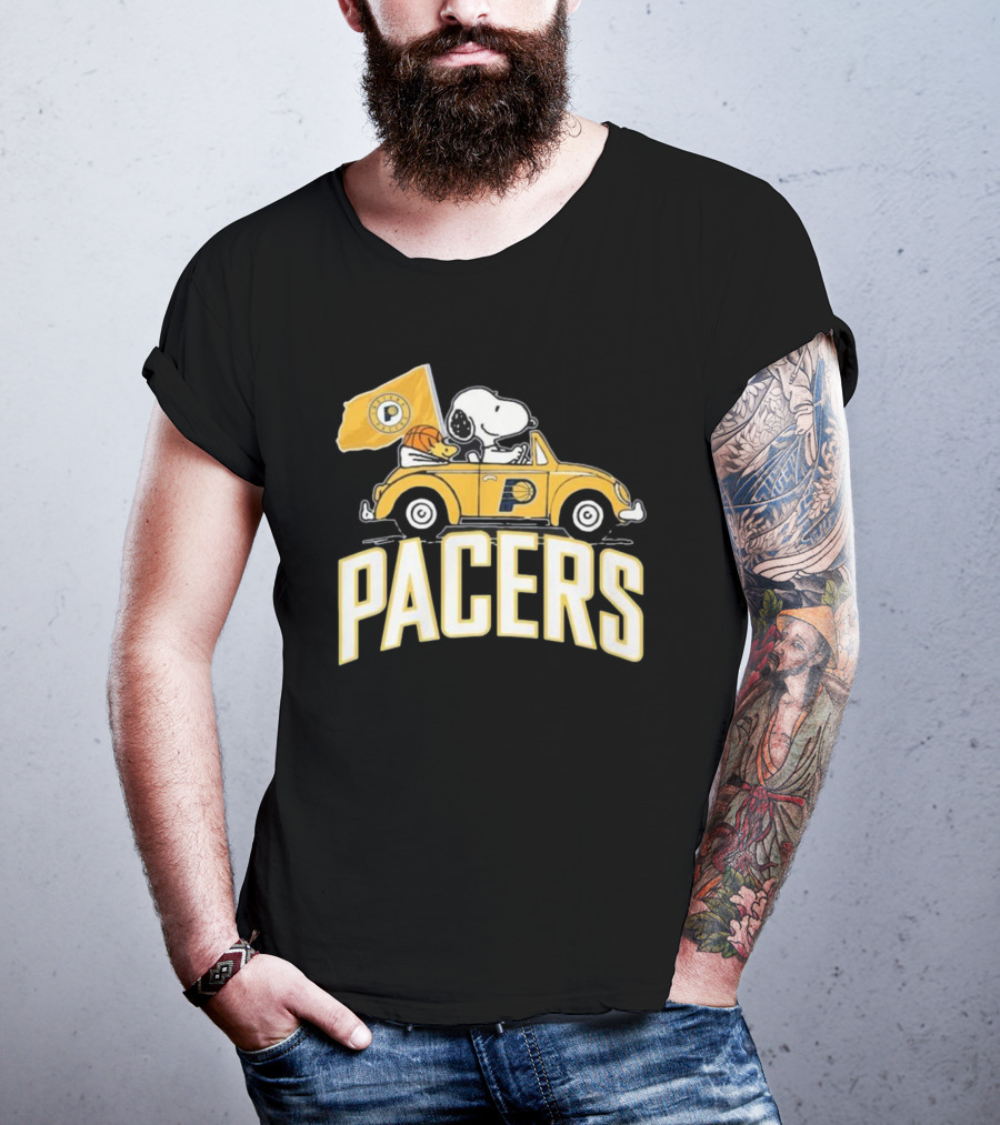 Indiana Pacers Snoopy Fan Forever Basketball Team Car Flag T-Shirt