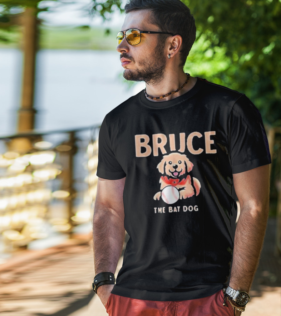 Bruce The Bat Dog Baseball Pup T-Shirt
