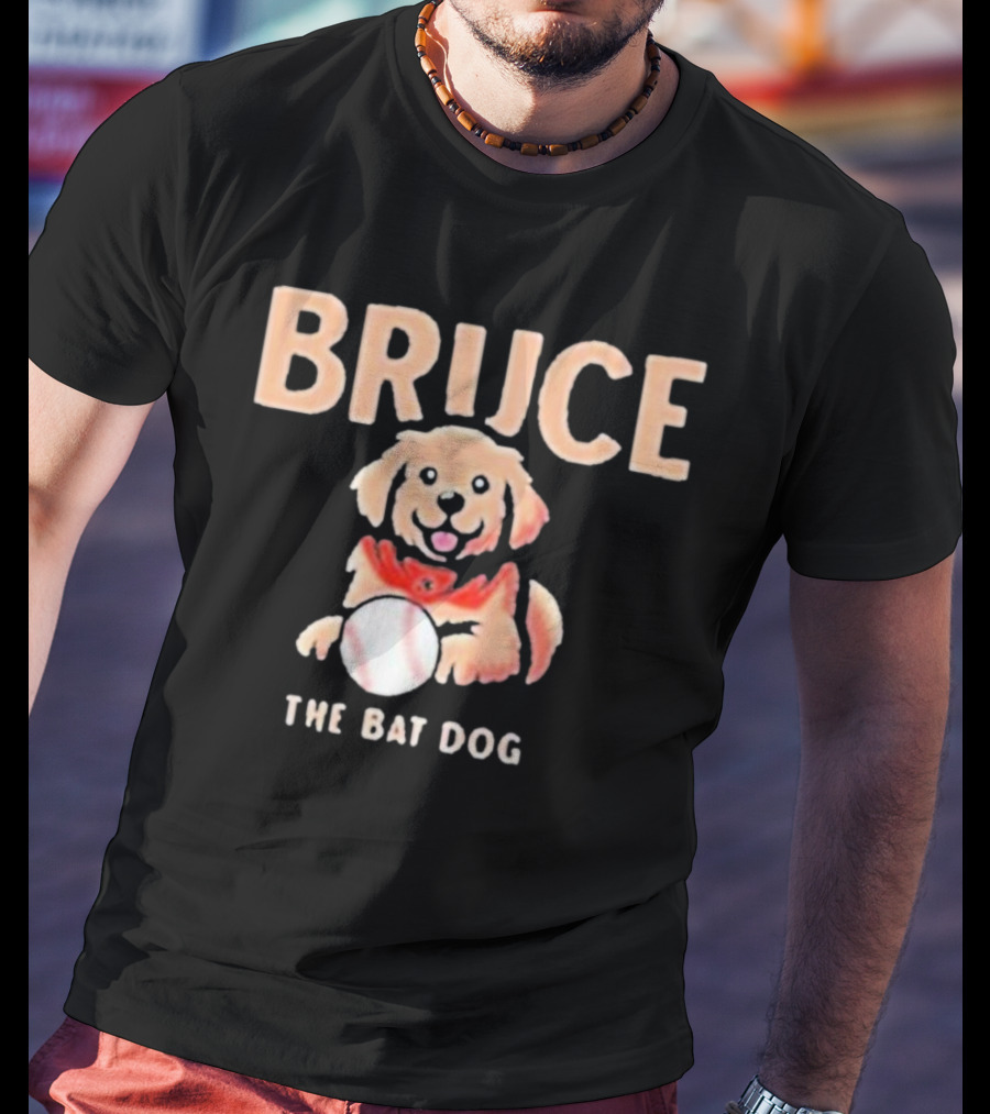 Bruce The Bat Dog Baseball Pup T-Shirt