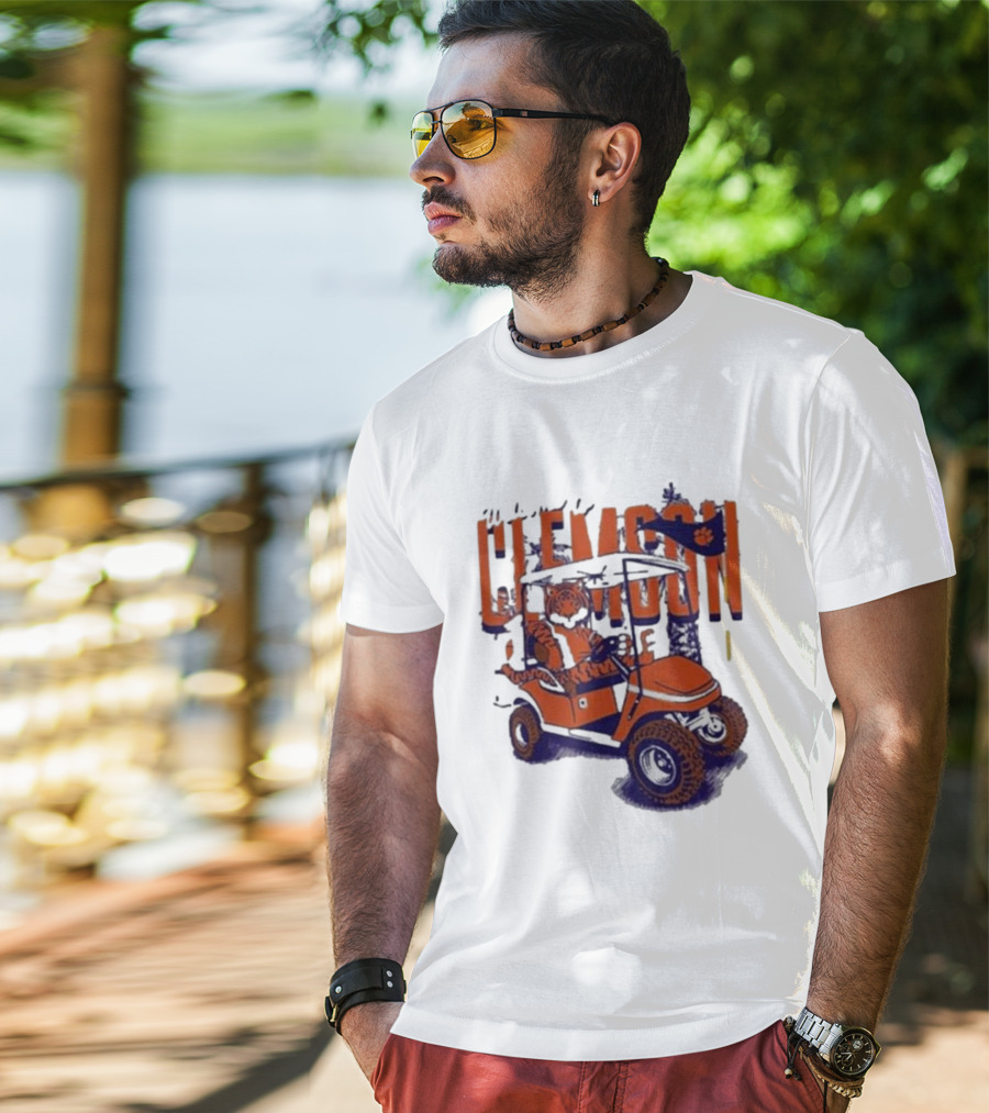 Clemson Tigers Golf Cart Mascot Adventure T-Shirt