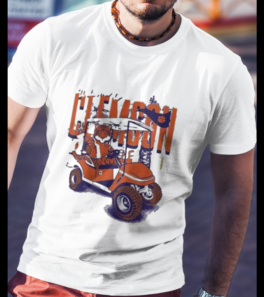 Clemson Tigers Golf Cart Mascot Adventure T-Shirt