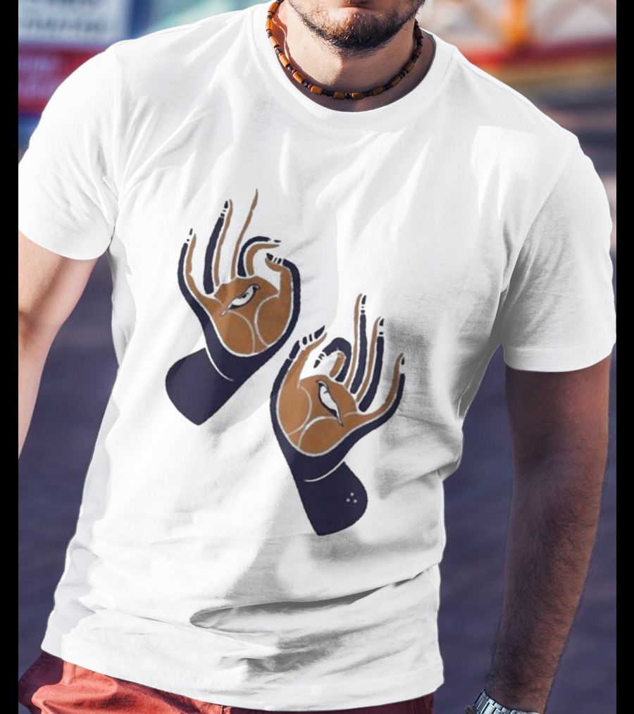 Zwangere Guy Zg Hands Bird Motif T-Shirt