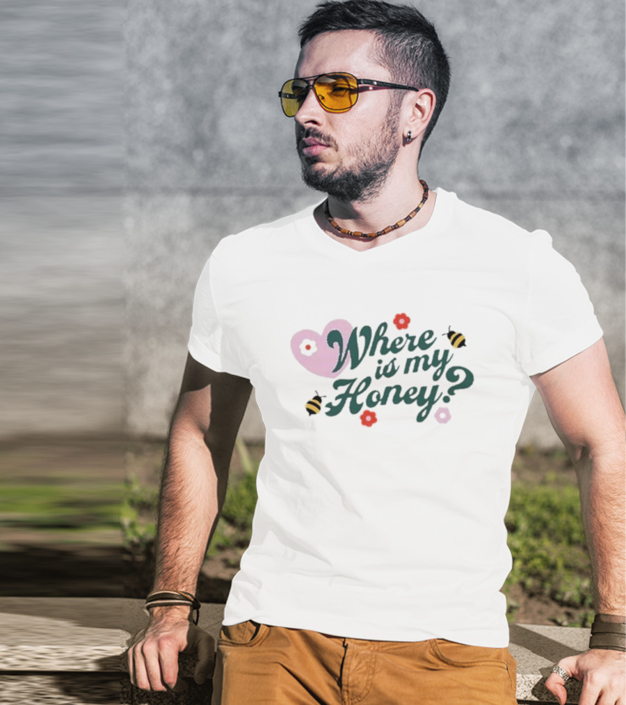 Fanjoy Stephanie Soo Where Is My Honey Bee Heart Flowers T-Shirt