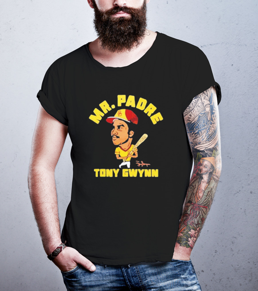 MR. PADRE TONY GWYNN SIGNATURE SAN DIEGO BASEBALL PLAYER CARTOON T-Shirt
