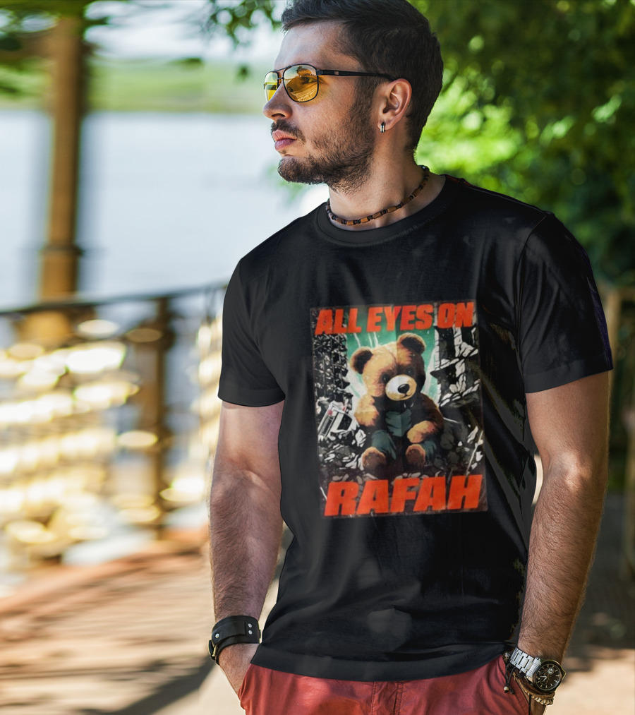 All Eyes On Rafah Bear Amidst Urban Rubble T-Shirt