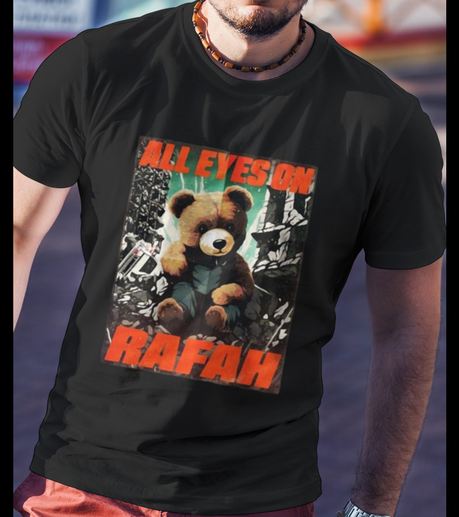 All Eyes On Rafah Bear Amidst Urban Rubble T-Shirt