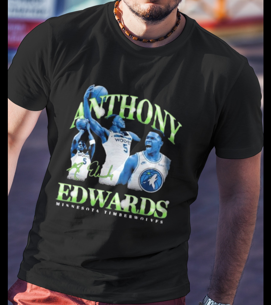 Anthony Edwards Wolves Minnesota Timberwolves 90s Retro T-Shirt