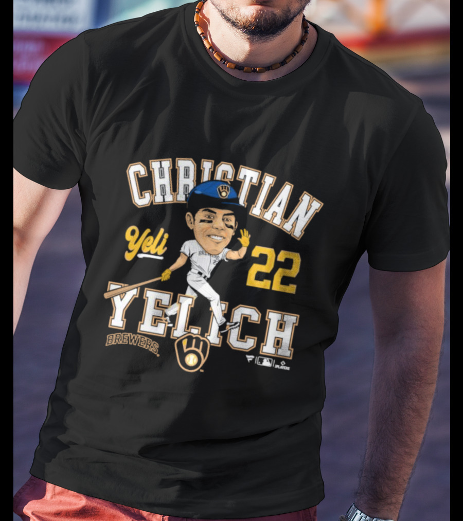Christian Yelich Milwaukee Brewers Yeli 22 Caricature Players T-Shirt