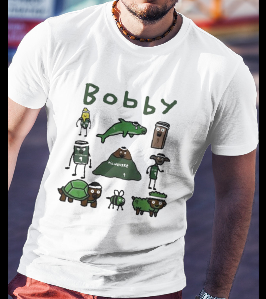 Bobby Milwaukee Nine Characters With Animals And Mountain T-Shirt