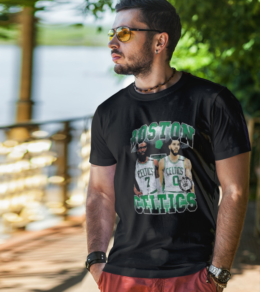 Boston Celtics Jayson Tatum Jaylen Brown Player Duo Vintage Basketball T-Shirt