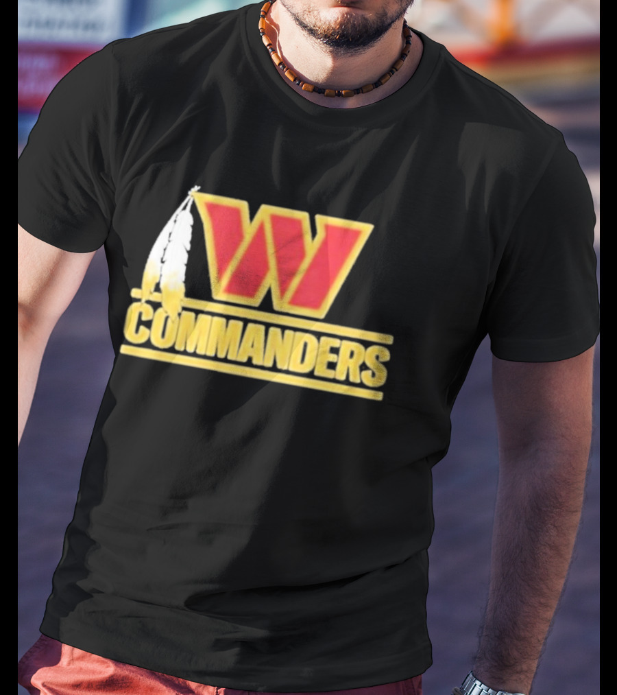 Coach Dan Quinn Commanders Logo W Feather T-Shirt