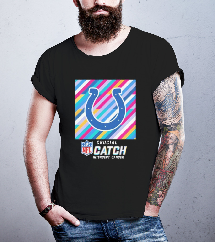 Indianapolis Colts NFL Crucial Catch Intercept Cancer T-Shirt