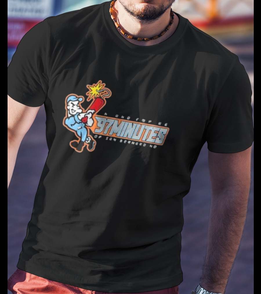 Inland Empire Baseball Cartoon 97 Minutes Of San Bernardino T-Shirt
