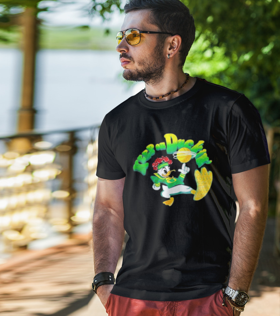 Keep On Duckin' Oregon Ducks Mascot Basketball Dunk T-Shirt