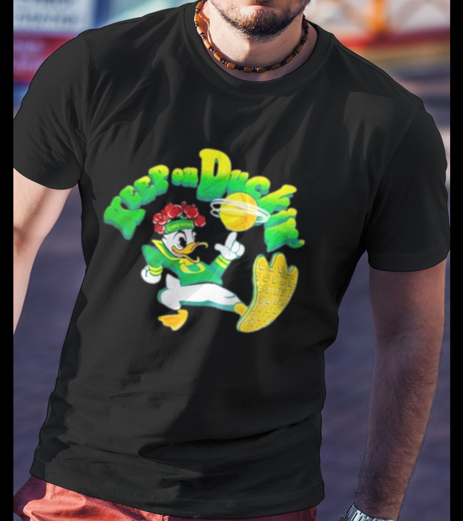 Keep On Duckin' Oregon Ducks Mascot Basketball Dunk T-Shirt