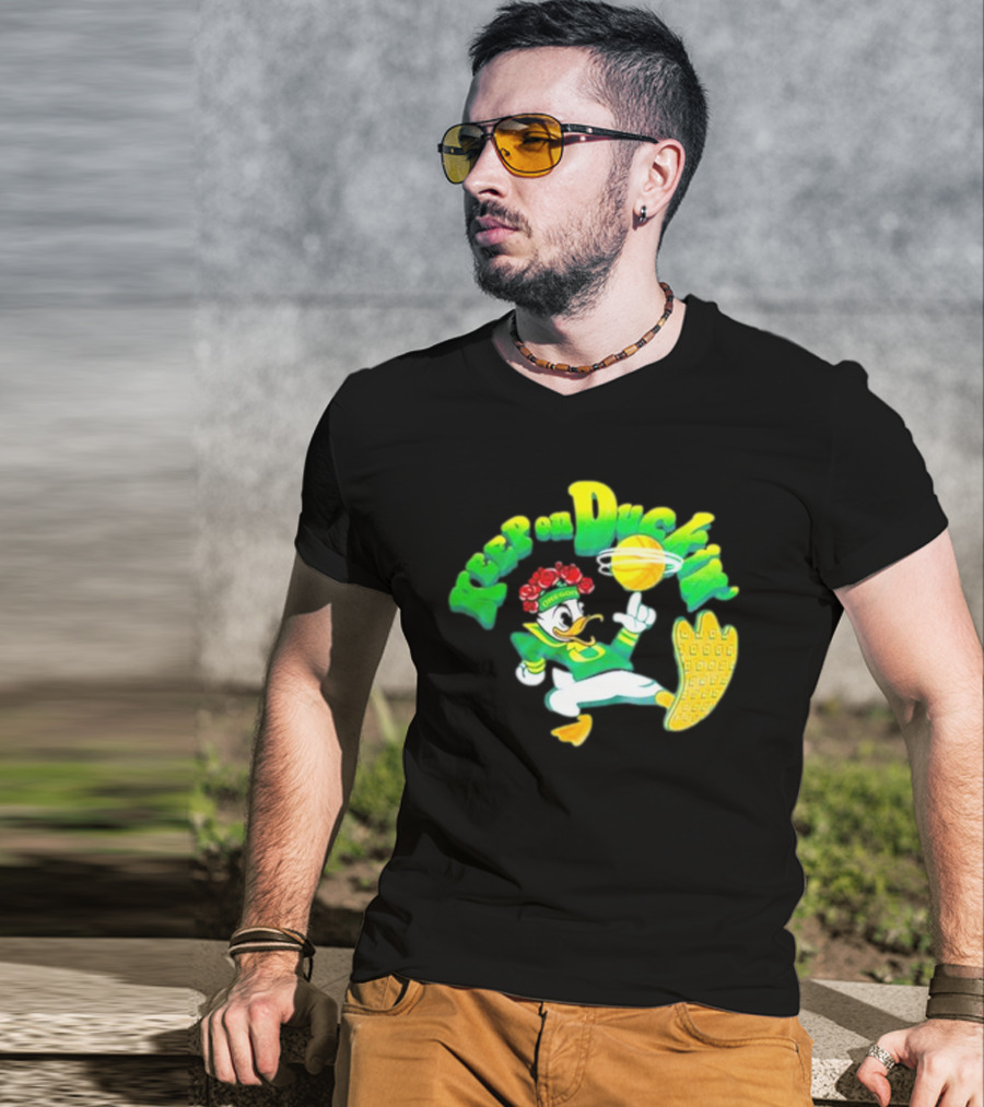 Keep On Duckin' Oregon Ducks Mascot Basketball Dunk T-Shirt