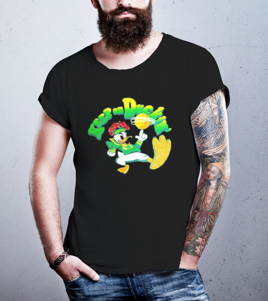Keep On Duckin' Oregon Ducks Mascot Basketball Dunk T-Shirt